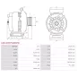 Alternateur 12V 110Amp AS-PL UD100941(MITSUBISHI)A, DELCO DRA1848, MAZDA L33G, L33G-18-300, L33G-18-300A