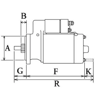Démarreur 12 volts, Bosch 0001211012, Volkswagen 0111911023BT, Valeo 432543