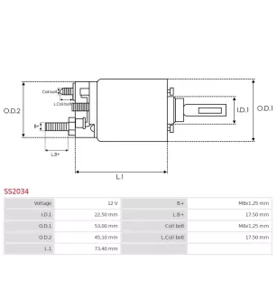 Solénoïdes de démarreur pour HITACHI S13121, S1362, S1362A, S1362B, S1