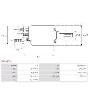 Solénoïdes de démarreur pour VALEO ESW1012, ESW1014, ESW10E7
