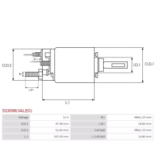 Solénoïdes de démarreur pour VALEO 432544, 432557, 432558, 433200, 433