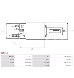 Solénoïdes de démarreur pour MITSUBISHI M002T58781, M002T58881, M2T254