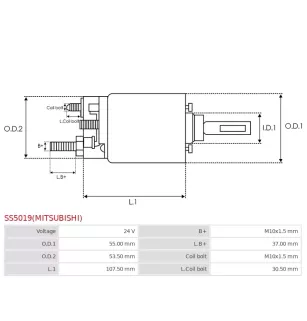 Solénoïdes de démarreur pour MITSUBISHI M9T62671, M9T62671AM, M9T62971