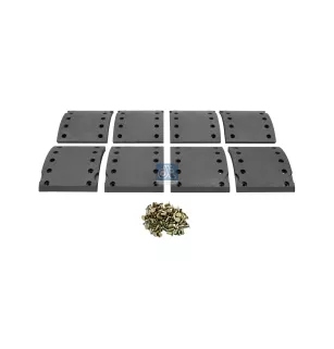 Kit de garnitures de frein à tambour, kit essieu - surdimensionné W: 180 mm, S: 18.5 mm Pour BPW tbd - MBLK2001