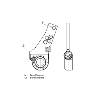 Levier régleur, automatique, SAE 1 1/2'' 10, 7 bores, b: 14 mm pour Gigant tbd, SAE-SMB tbd