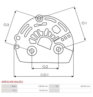 En plastique | Regulateurs d’alternateurs AS-PL UD02858ARE(VALEO), VALEO 593935, ELECTROLOG REG0072, PSH 052.000.480