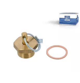 Valve de purge d'eau, rondelle de cuivre M22 x 1,5, SW: 27, H: 17.5 mm Pour Iveco S-Way, T-Way, X-Way, Chassis, F 7/8/9