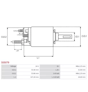 Solénoïdes de démarreur pour MITSUBISHI M008T87171, M8T87171