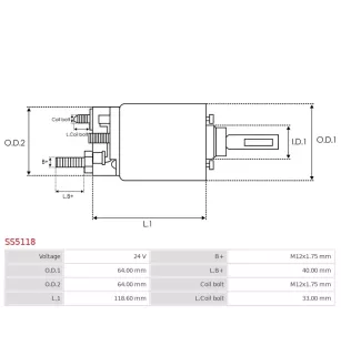 Solénoïdes de démarreur pour MITSUBISHI M009T82671, M009T82672, M9T826