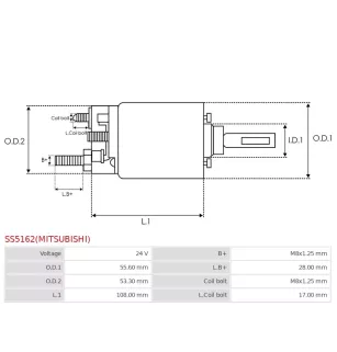 Solénoïdes de démarreur pour MITSUBISHI M008T60871, M008T60872, M008T6