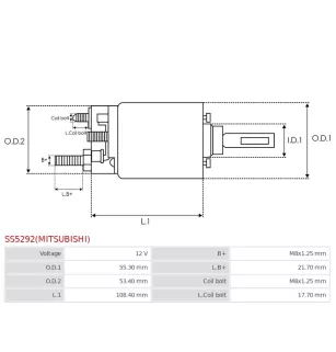 Solénoïdes de démarreur pour MITSUBISHI M008T55472, M008T55473, M008T5