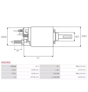 Solénoïdes de démarreur pour MITSUBISHI M008T55472, M008T55473, M008T5