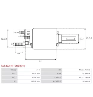 Solénoïdes de démarreur pour MITSUBISHI M9T20171, M9T20871, M9T20872,