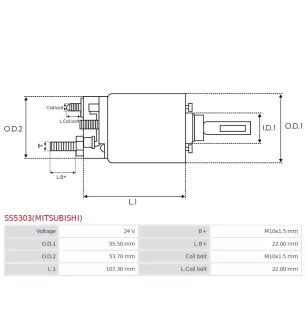 Solénoïdes de démarreur pour MITSUBISHI M008T60972, M008T60973, M8T609