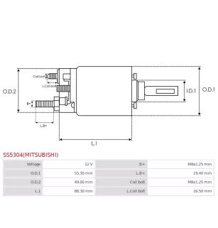Solénoïdes de démarreur pour MITSUBISHI M008T75171, M8T75171
