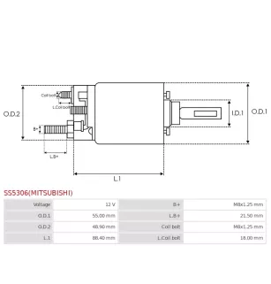 Solénoïdes de démarreur pour MITSUBISHI M008T70471, M008T70471AM, M8T7