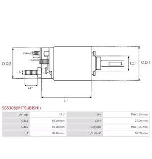 Solénoïdes de démarreur pour MITSUBISHI M008T50673, M008T50673AM, M8T5