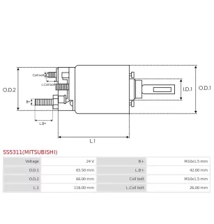 Solénoïdes de démarreur pour MITSUBISHI M009T85471, M009T85471AM, M9T8