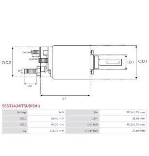 Solénoïdes de démarreur pour MITSUBISHI M009T82172, M9T82172