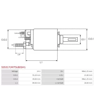 Solénoïdes de démarreur pour MITSUBISHI M008T80472, M008T80472AM, M8T8