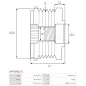 Poulie lente d’alternateur BOSCH 1126301557 pour 1126601556, 1126601557, 1127011843, F00M991397, CARGO 138282, 332290