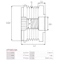 Poulie lente d’alternateur AS-PL UD13197AFP, BOSCH 1126301557, 1126601556, 1126601557, 1127011843, F00M991397, CARGO 138282