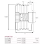 Poulie lente d’alternateur AS-PL UD13198AFP, BOSCH 1126601572, F00M991392, CARGO 138807, 332291, CHEVROLET 93743440