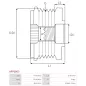 Poulie lente d’alternateur AS-PL UD101503AFP, BOSCH 1126601568, 6033GD5036, CARGO 138073, 230305, 332319, IKA 3.3518.1