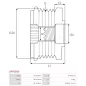 Poulie lente d’alternateur BOSCH 1126601559 pour 1127011844, 1127011845, F00M991388, CARGO 138203, 333402, IKA 3.3516.0