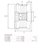 Poulie lente d’alternateur BOSCH 1126601559 pour 1127011844, 1127011845, F00M991388, CARGO 138203, 333402, IKA 3.3516.0