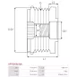 Poulie lente d’alternateur AS-PL UD13202AFP, BOSCH 1126601534, 1126601566, 1127011847, F00M061010, F00M991390, CARGO 230083