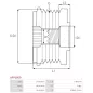 Poulie lente d’alternateur BOSCH F00M147724 pour F00M991043, F00M991045, F00M991378, CARGO 230302, 332295, HELLA 9XU358038-061