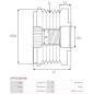 Poulie lente d’alternateur BOSCH F002G10909 pour F00M147600, F00M147737, F00M147801, F00M591131, F00M599534, F00M991002