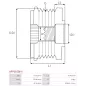 Poulie lente d’alternateur BOSCH F002G10909 pour F00M147600, F00M147737, F00M147801, F00M591131, F00M599534, F00M991002