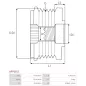 Poulie lente d’alternateur AS-PL UD101500AFP, BOSCH F00M147722, F00M991042, F00M991221, F00M991376, CARGO 230304