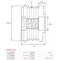 Poulie lente d’alternateur BOSCH F00M147722 pour F00M991042, F00M991221, F00M991376, CARGO 230304, HELLA 9XU358038-021