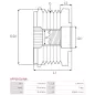 Poulie lente d’alternateur AS-PL UD809897AFP, BOSCH F00M991078, F00M991116, F00M991192, CARGO 233657, 332303