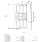 Poulie lente d’alternateur AS-PL UD101440AFP, BOSCH F00M147721, F00M147806, F00M991039, F00M991375, CARGO 230309, 233797