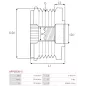 Poulie lente d’alternateur BOSCH F00M147721 pour F00M147806, F00M991039, F00M991375, CARGO 230309, 233797, IKA 3.3548.1