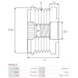 Poulie lente d’alternateur BOSCH 01221AA4Z0 pour 01221AA5L0, 01221AA7V0, F00M991396, CARGO 230307, 332296, DELCO 10451570