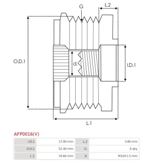 Poulie lente d’alternateur BOSCH 0399660094 pour F00M147735