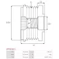 Poulie lente d’alternateur BOSCH 0399660094 pour F00M147735, F00M591561, F00M991105, F00M991305, CARGO 230315, IKA 3.3545.0