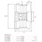 Poulie lente d’alternateur BOSCH 1126601593 pour 1127011857, F00M991044, CARGO 230306, FIAT 9949580, IKA 3.3527.0