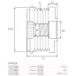 Poulie lente d’alternateur BOSCH F00M991044, CARGO 230306, 230312, INA 5350022000, F-230846.05, F-230846.1, ZEN 2.05.0388.0