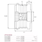 Poulie lente d’alternateur AS-PL UD13213AFP, BOSCH F00M991044, CARGO 230306, 230312, INA 5350022000, F-230846.05, F-230846.1