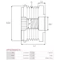 Poulie lente d’alternateur BOSCH F00M147999 pour F00M991172, CARGO 234056, IKA 3.5410.1, 354101, INA 5350179000, 535017910