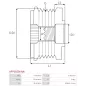 Poulie lente d’alternateur AS-PL UD13215AFP, BOSCH F00M147999, F00M991172, CARGO 234056, IKA 3.5410.1, 354101, INA 5350179000