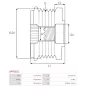 Poulie lente d’alternateur AS-PL UD10343AP, BOSCH F00M991099, F00M991125, F00M991190, F00M991303, CARGO 232624, 332302