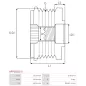 Poulie lente d’alternateur AS-PL UD10343AP, BOSCH F00M991099, F00M991125, F00M991190, F00M991303, CARGO 232624, 332302