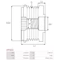 Poulie lente d’alternateur BOSCH F00M147732 pour F00M391604, F00M991108, F00M991266, CARGO 234795, IKA 3.3577.0, INA 231142.08